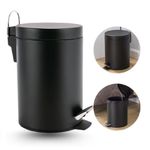 Lixeira Preta Inox 3 Litros Com Pedal Multiuso Black