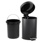 Lixeira Preta Inox 3 Litros Com Pedal Multiuso Black