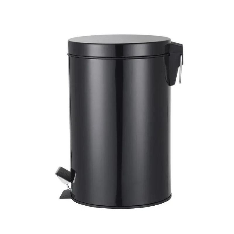 Lixeira Preta Inox 3 Litros Com Pedal Multiuso Black