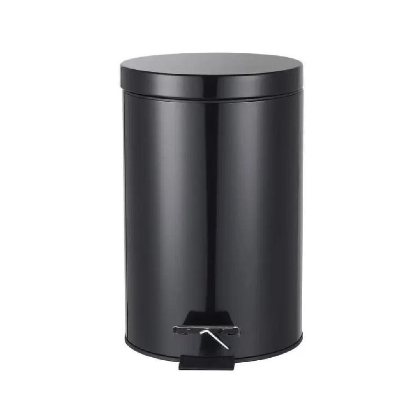 Lixeira Preta Inox 3 Litros Com Pedal Multiuso Black