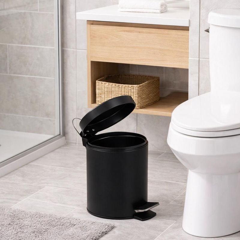 Lixeira Preta Inox 3 Litros Com Pedal Multiuso Black