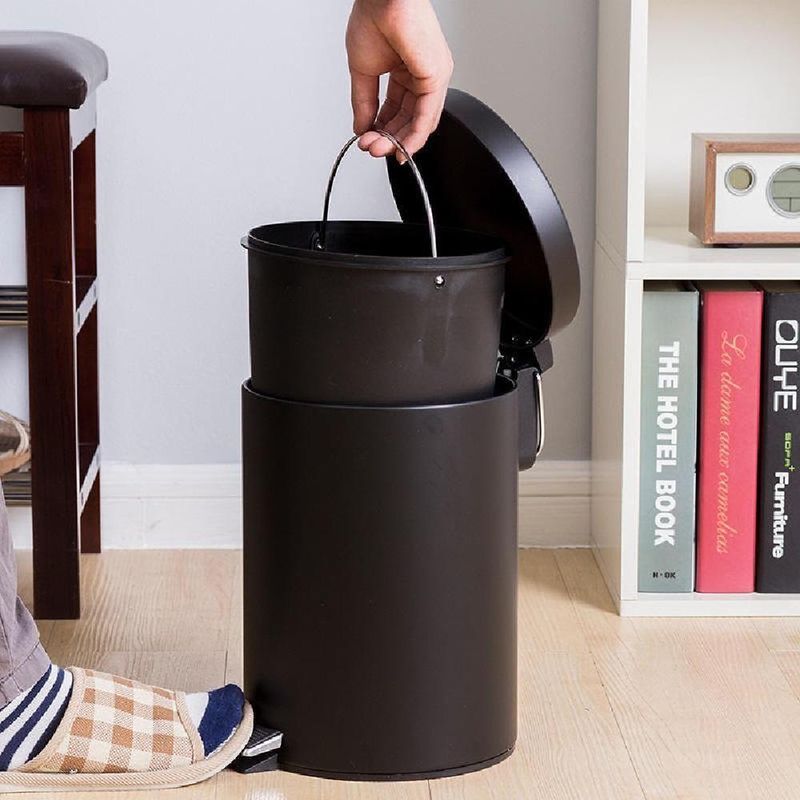 Lixeira Preta Inox 3 Litros Com Pedal Multiuso Black