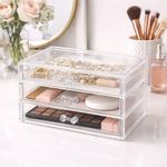 Organizador Maquiagem Cosmeticos Com 3 Gavetas Acrilico