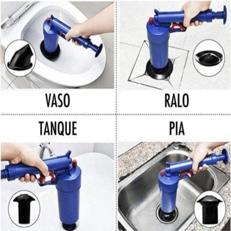 Desentupidor Alta Pressao Pistola Desentupidora Bomba Manual Succao Vaso Sanitario Privada Cano