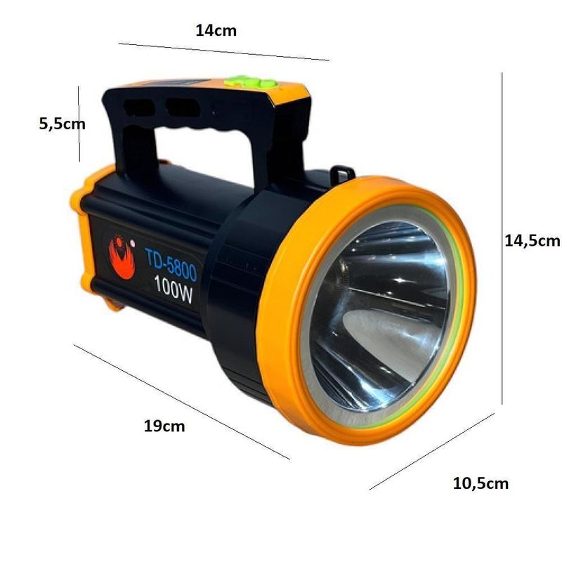 Lanterna Tatica Holofote 100w Alcance 2km Portatil Led Potente Albatroz 2000 Metros