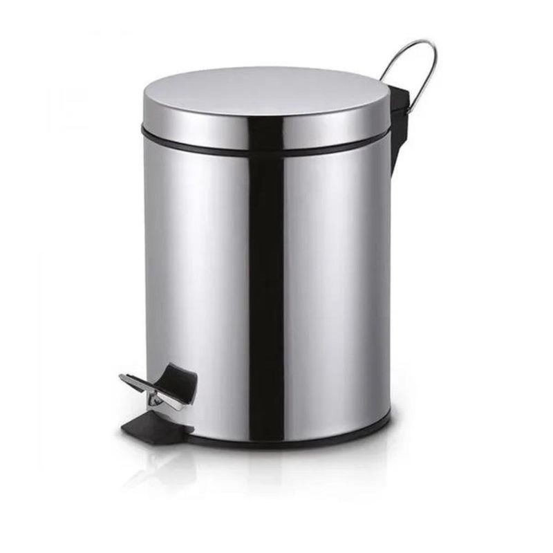 Lixeira Inox 3 Litros Pedal Cesto Lixo Removivel Prateado Banheiro Cozinha Multiuso 3l Luxo Vintage