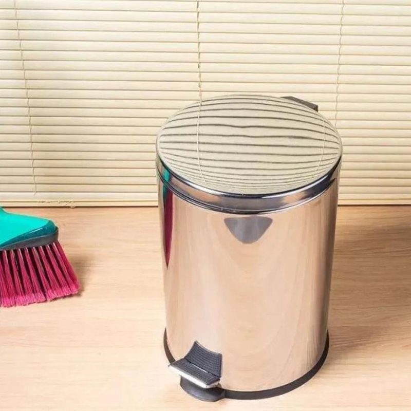 Lixeira Inox 3 Litros Pedal Cesto Lixo Removivel Prateado Banheiro Cozinha Multiuso 3l Luxo Vintage