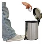 Lixeira Inox 3 Litros Pedal Cesto Lixo Removivel Prateado Banheiro Cozinha Multiuso 3l Luxo Vintage