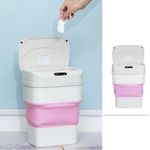 Lixeira Automatica Inteligente Sensor Smart Cesto Retratil A Prova D Agua Viagem Camping Rosa