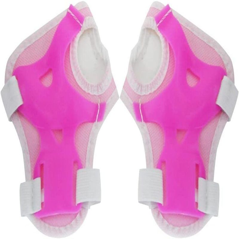 Kit Capacete Proteção Infantil Joelheira Cotoveleira Munhequeira 7 Peças Menina Rosa