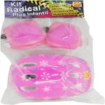 Kit Capacete Proteção Infantil Joelheira Cotoveleira Munhequeira 7 Peças Menina Rosa