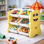 Estante Infantil 6 Gavetas Organizador 3 Prateleiras Nicho Multiuso Ursinho