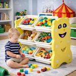 Estante Infantil 6 Gavetas Organizador 3 Prateleiras Nicho Multiuso Ursinho