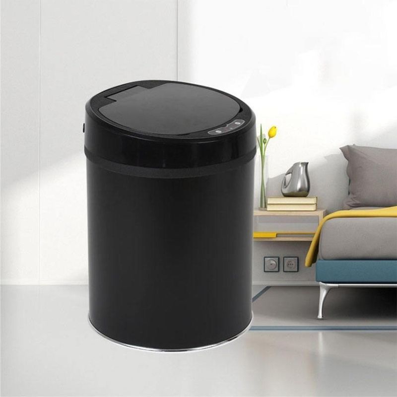 Lixeira Automatica Preta Grande 12 Litros Sensor Inteligente Cozinha Banheiro Inox Cesto Lixo Black