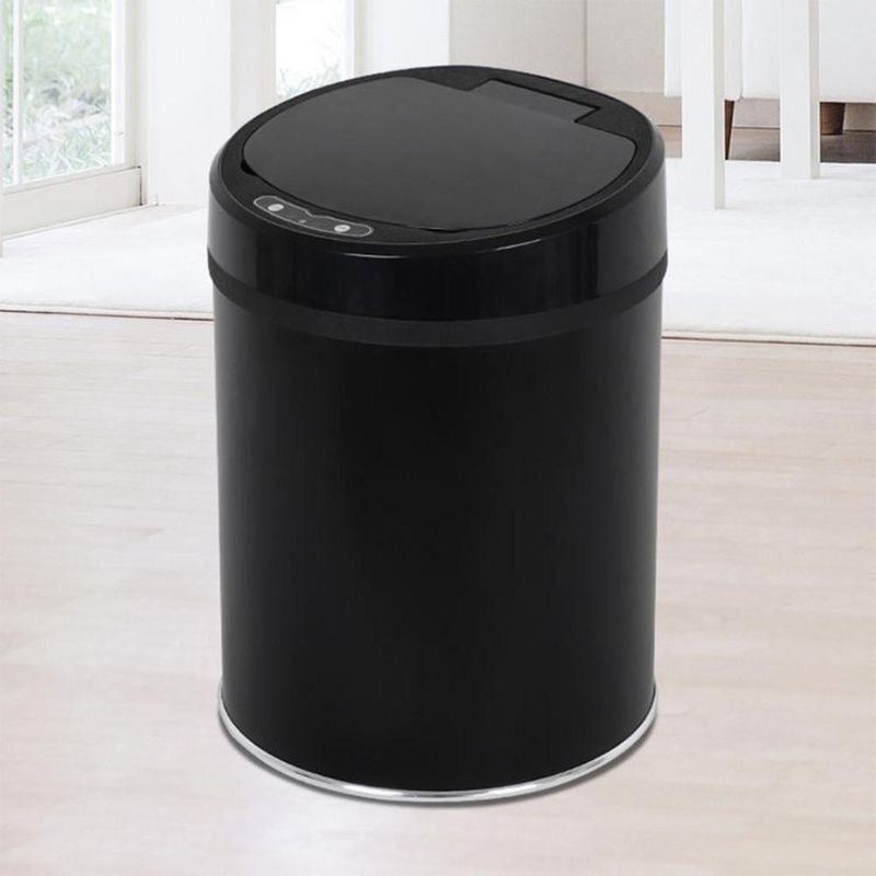 Lixeira Automatica Preta Grande 12 Litros Sensor Inteligente Cozinha Banheiro Inox Cesto Lixo Black