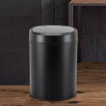 Lixeira Automatica Preta Grande 12 Litros Sensor Inteligente Cozinha Banheiro Inox Cesto Lixo Black