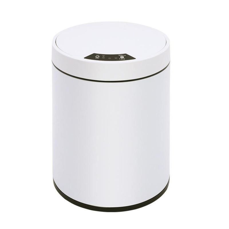 Lixeira Automatica Branca 8 Litros Sensor Inteligente Cozinha Banheiro Inox Cesto Lixo