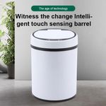 Lixeira Automatica Branca 8 Litros Sensor Inteligente Cozinha Banheiro Inox Cesto Lixo