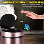 Lixeira Automatica Branca 8 Litros Sensor Inteligente Cozinha Banheiro Inox Cesto Lixo