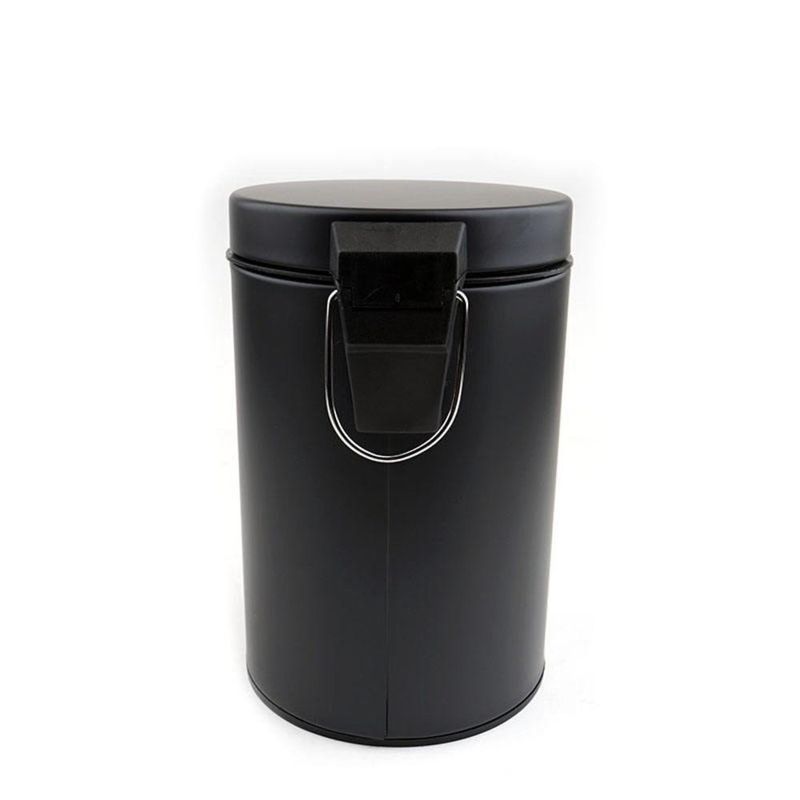 Lixeira Preta Inox 8 Litros Pedal Cesto Lixo Black Removivel Retro Banheiro Cozinha 8l Multiuso