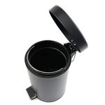 Lixeira Preta Inox 8 Litros Pedal Cesto Lixo Black Removivel Retro Banheiro Cozinha 8l Multiuso