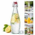Garrafa Vidro 950ml Tampa Hermetica Licoreira Whisky Agua Suco Cachaca Vinho Suqueira Decorativa
