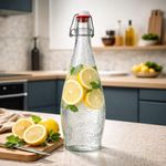 Garrafa Vidro 950ml Tampa Hermetica Licoreira Whisky Agua Suco Cachaca Vinho Suqueira Decorativa