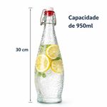 Garrafa Vidro 950ml Tampa Hermetica Licoreira Whisky Agua Suco Cachaca Vinho Suqueira Decorativa