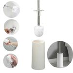 Escova Sanitaria Branca Inox Vassoura Banheiro Suporte Vassourinha Privada Limpar Vaso