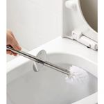 Escova Sanitaria Branca Inox Vassoura Banheiro Suporte Vassourinha Privada Limpar Vaso
