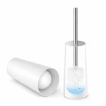 Escova Sanitaria Branca Inox Vassoura Banheiro Suporte Vassourinha Privada Limpar Vaso