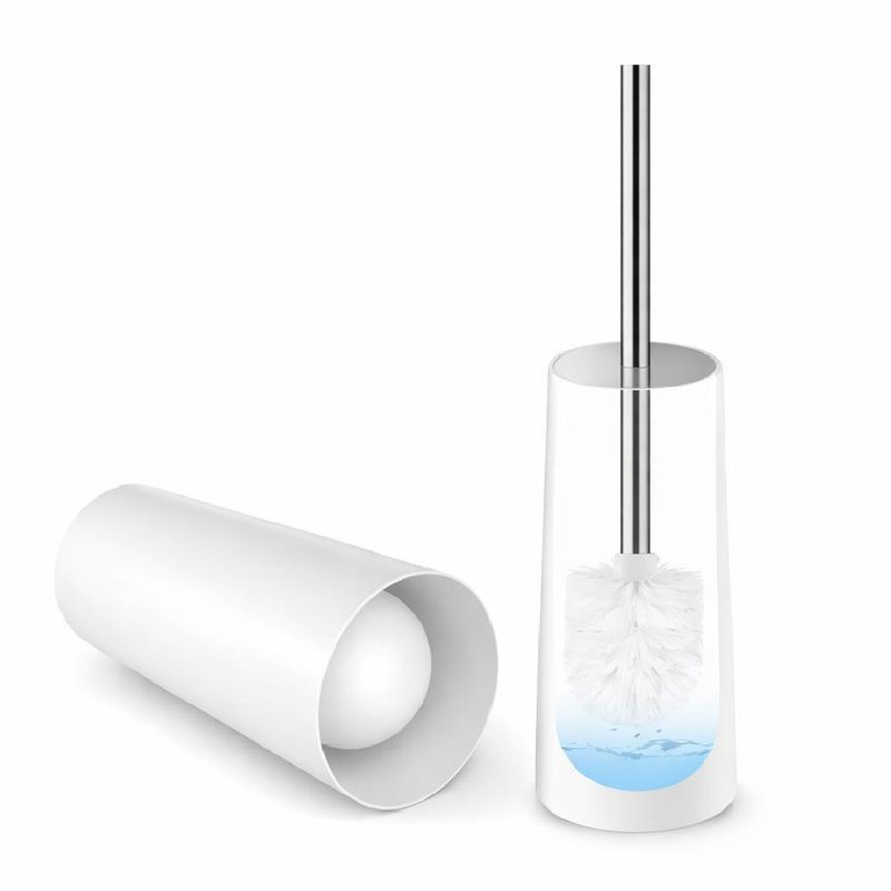 Escova Sanitaria Branca Inox Vassoura Banheiro Suporte Vassourinha Privada Limpar Vaso