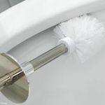 Escova Sanitaria Branca Inox Vassoura Banheiro Suporte Vassourinha Privada Limpar Vaso
