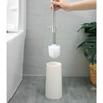 Escova Sanitaria Branca Inox Vassoura Banheiro Suporte Vassourinha Privada Limpar Vaso