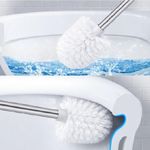 Escova Sanitaria Branca Inox Vassoura Banheiro Suporte Vassourinha Privada Limpar Vaso