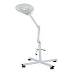 Lupa Estetica Luminaria Articulada Aluminio Rodinhas Tripe 120 Leds Aumento 10x Branca Bivolt