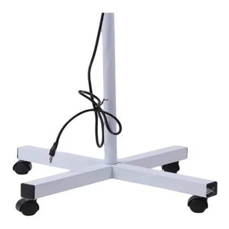 Lupa Estetica Luminaria Articulada Aluminio Rodinhas Tripe 120 Leds Aumento 10x Branca Bivolt