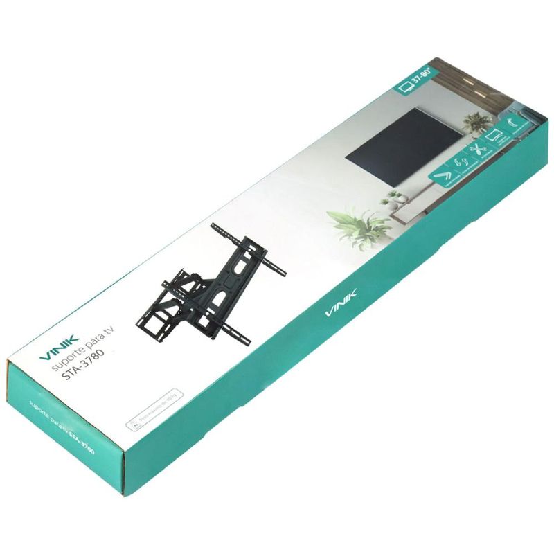 suporte biarticulado parede tvs 37-80" atÉ 40kg vinik