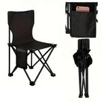 Cadeira Praia Camping 70cm Dobravel Preta Bolsa Transporte