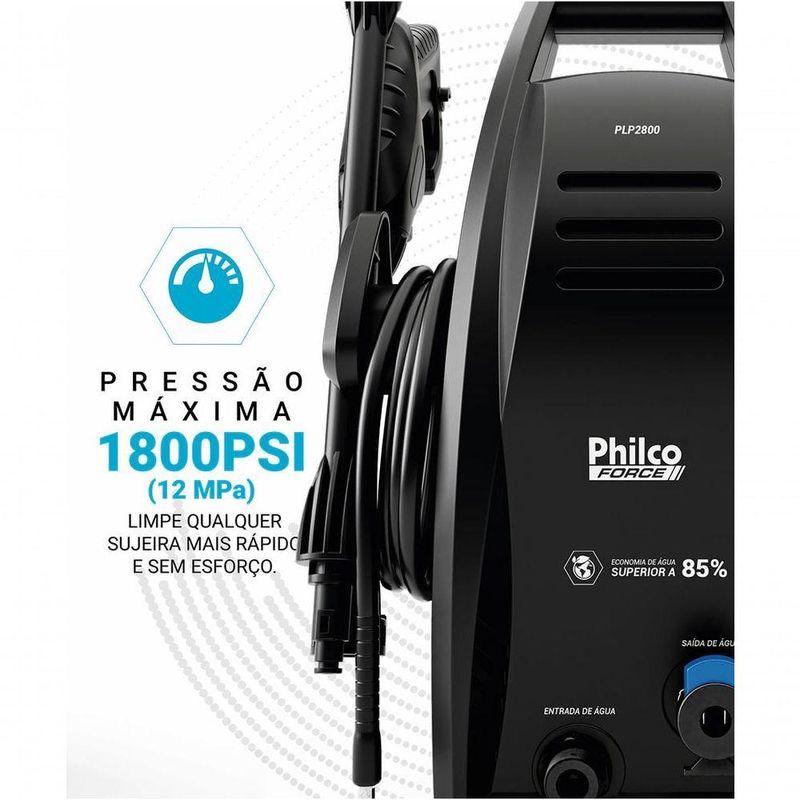 Lavadora de Alta Pressão 1800psi Philco Force 1600W PLP2800 110V