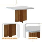 Mesa De Jantar Olímpia 90cm Mdf Vidro 4 Cadeiras Carol Veludo Creme/off White/imbuia