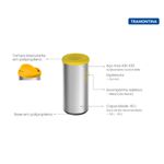 Lixeira Inox Tramontina Piemonte Tampa Basculante Amarela em Polipropileno 40 L