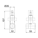 Base para Registro de Pressão Docol 3/4" Bruto