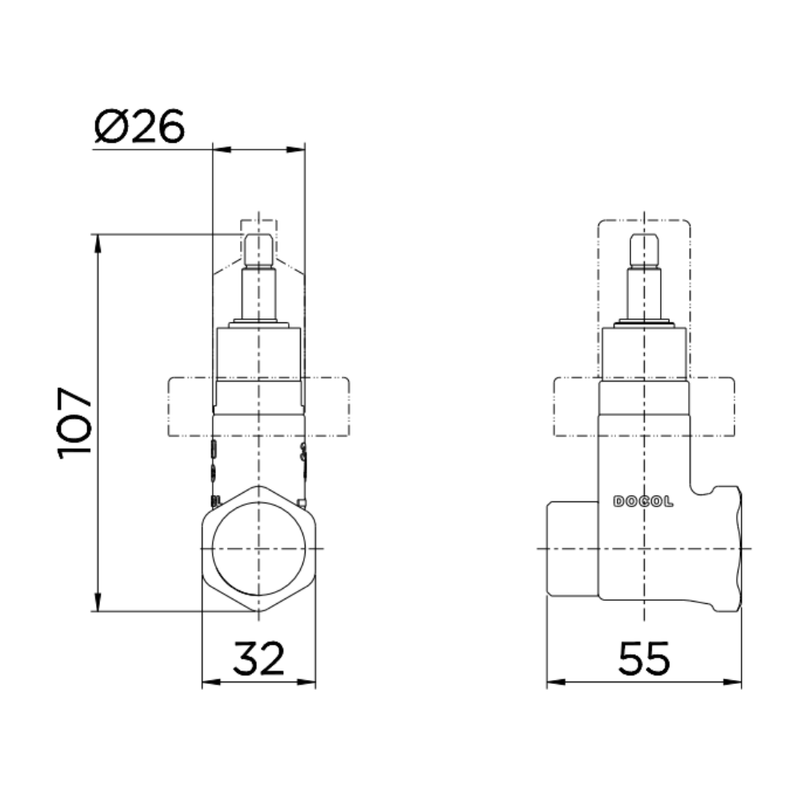 Base para Registro de Pressão Docol 3/4" Bruto