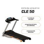 Esteira Elétrica Athletic Cle 50 16km/h 130kg Suportados Inclinação Eletrônica 12 Níveis 13programas 110V