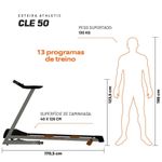 Esteira Elétrica Athletic Cle 50 16km/h 130kg Suportados Inclinação Eletrônica 12 Níveis 13programas 110V