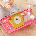 Mesa Notebook Portatil Desmontavel Suporte Bandeja Cafe Cama Rosa
