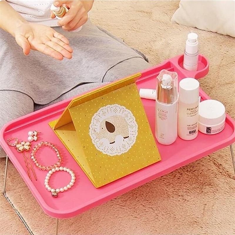 Mesa Notebook Portatil Desmontavel Suporte Bandeja Cafe Cama Rosa