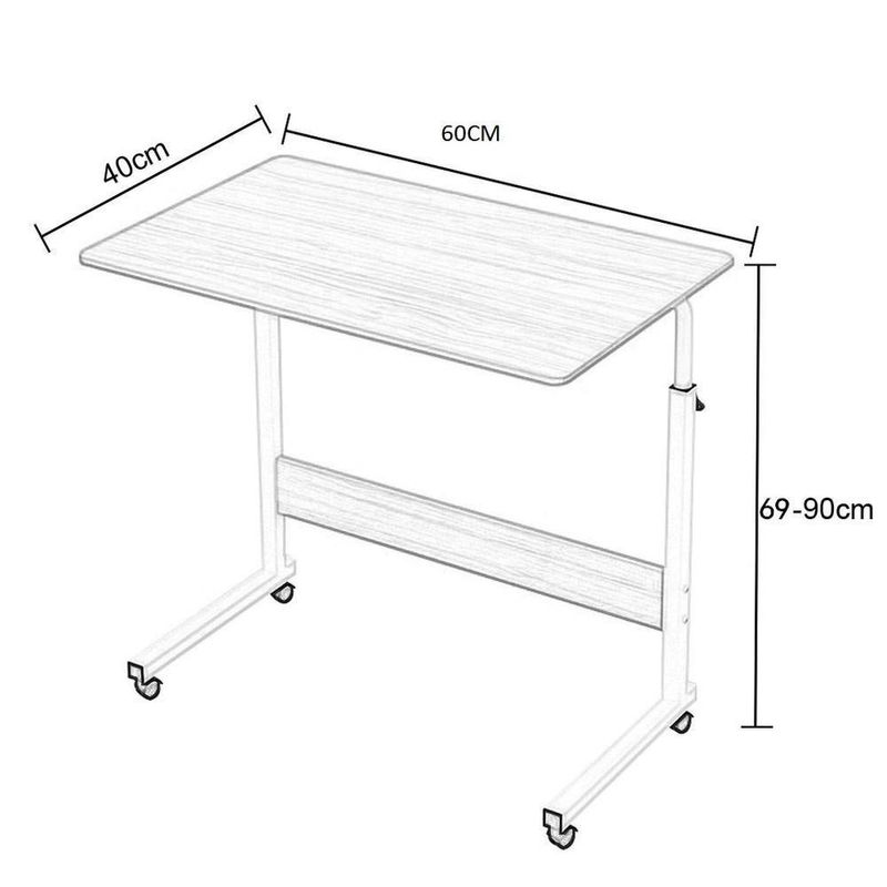 Mesa Multiuso Notebook Estudo Com Altura Regulavel Rodinhas