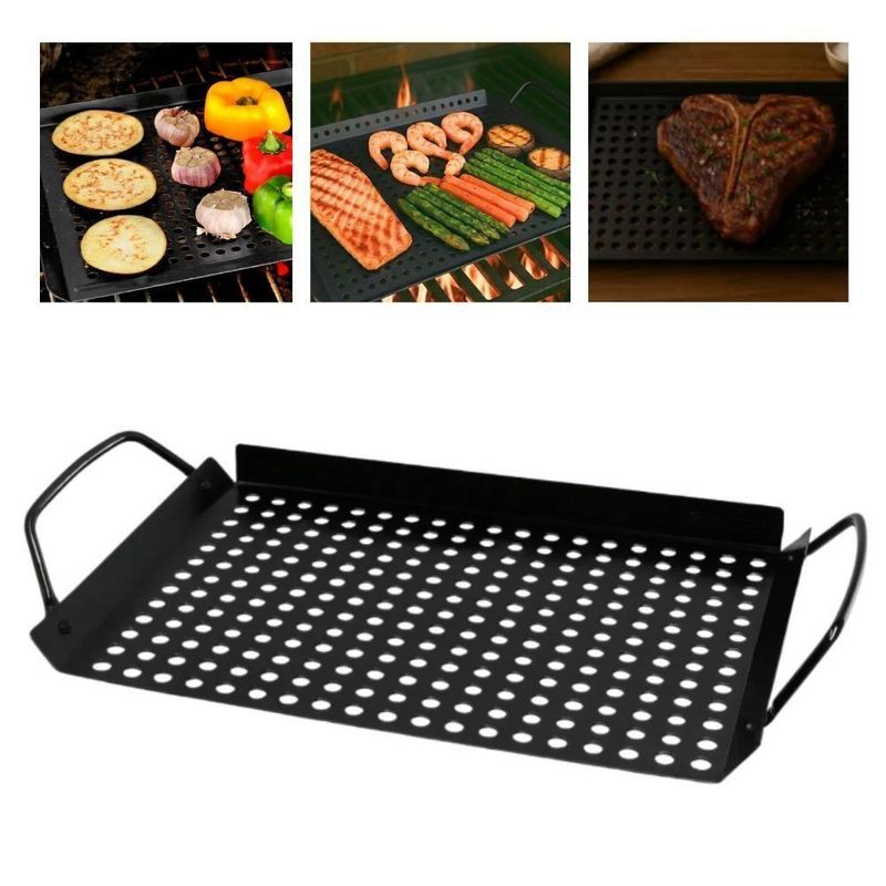 Grelha Churrasqueira Grill Alça Preta Assadeira Churrasco